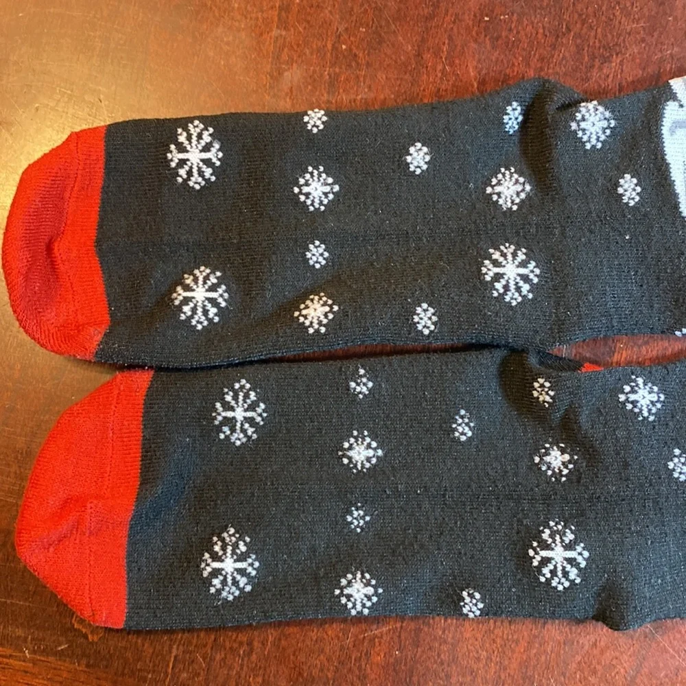 3 - Pack Christmas Novelty Crew Socks – Snowman, Polar Bear & Striped Tree NWOT